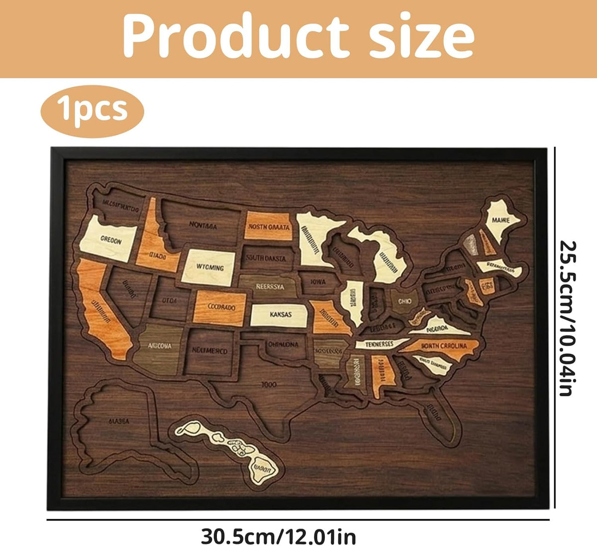 🔥LAST DAY 50% OFF - 🔥USA Wooden Travel Map Puzzle for Adventure Lovers 🔥