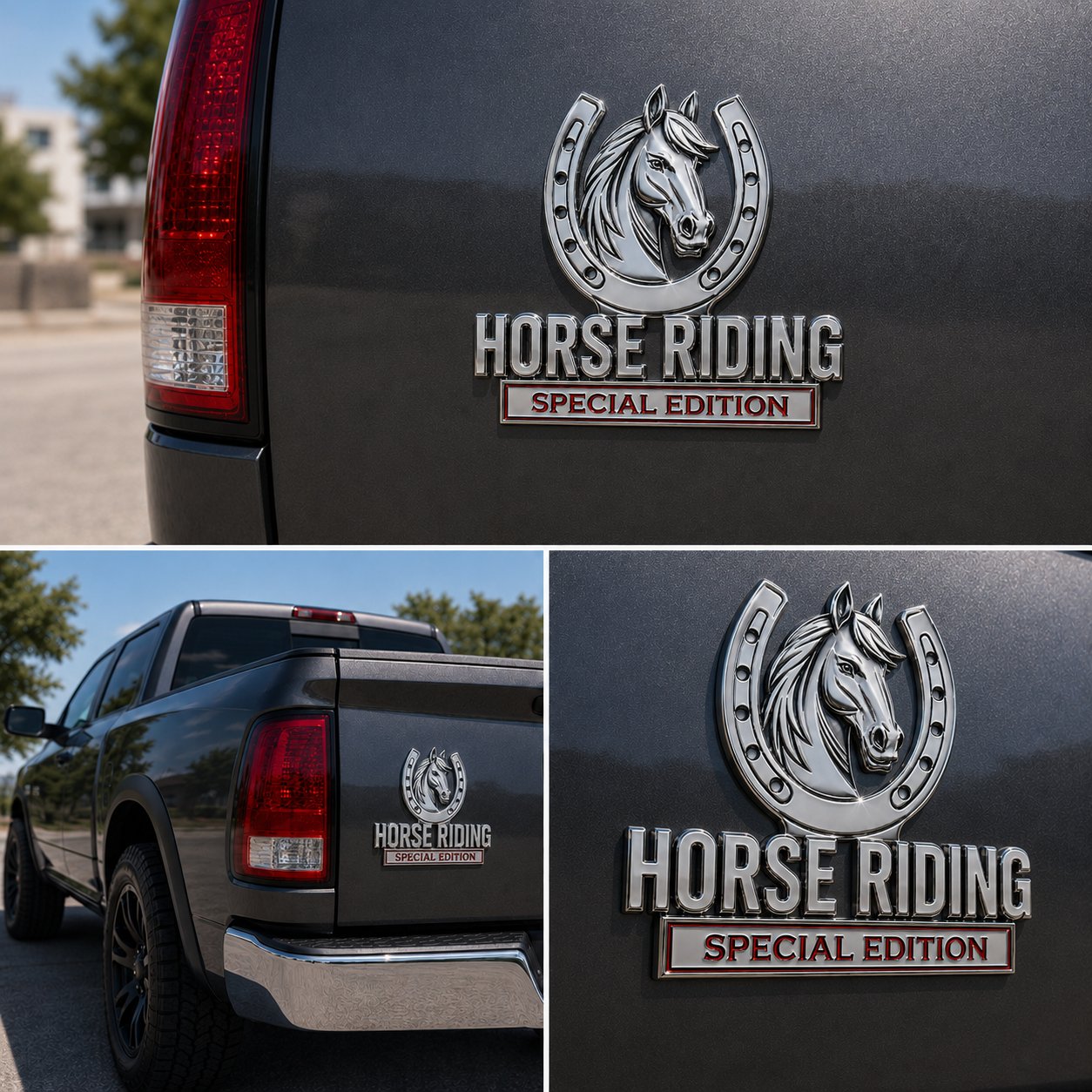 đ Horse Riding Special Edition⢠3D Chrome Metal Vehicle Emblem