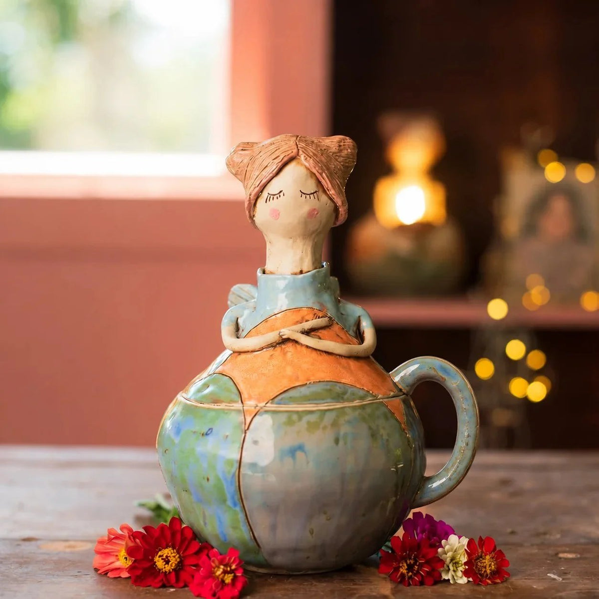🧚 Handcrafted Fairies Storage Jar/Mug | 8 Whimsical Styles with Removable Fairy Lid for Tea, Treats & Tiny Keepsakes ☕
