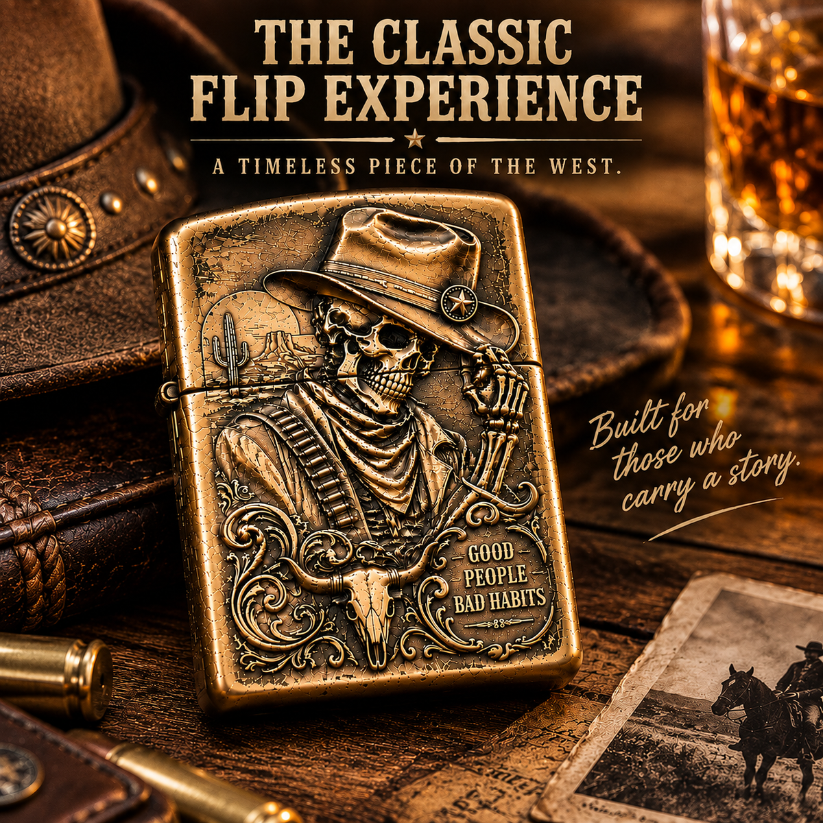🔥LAST DAY 50% OFF - Skeleton Cowboy | Vintage Collector Lighter