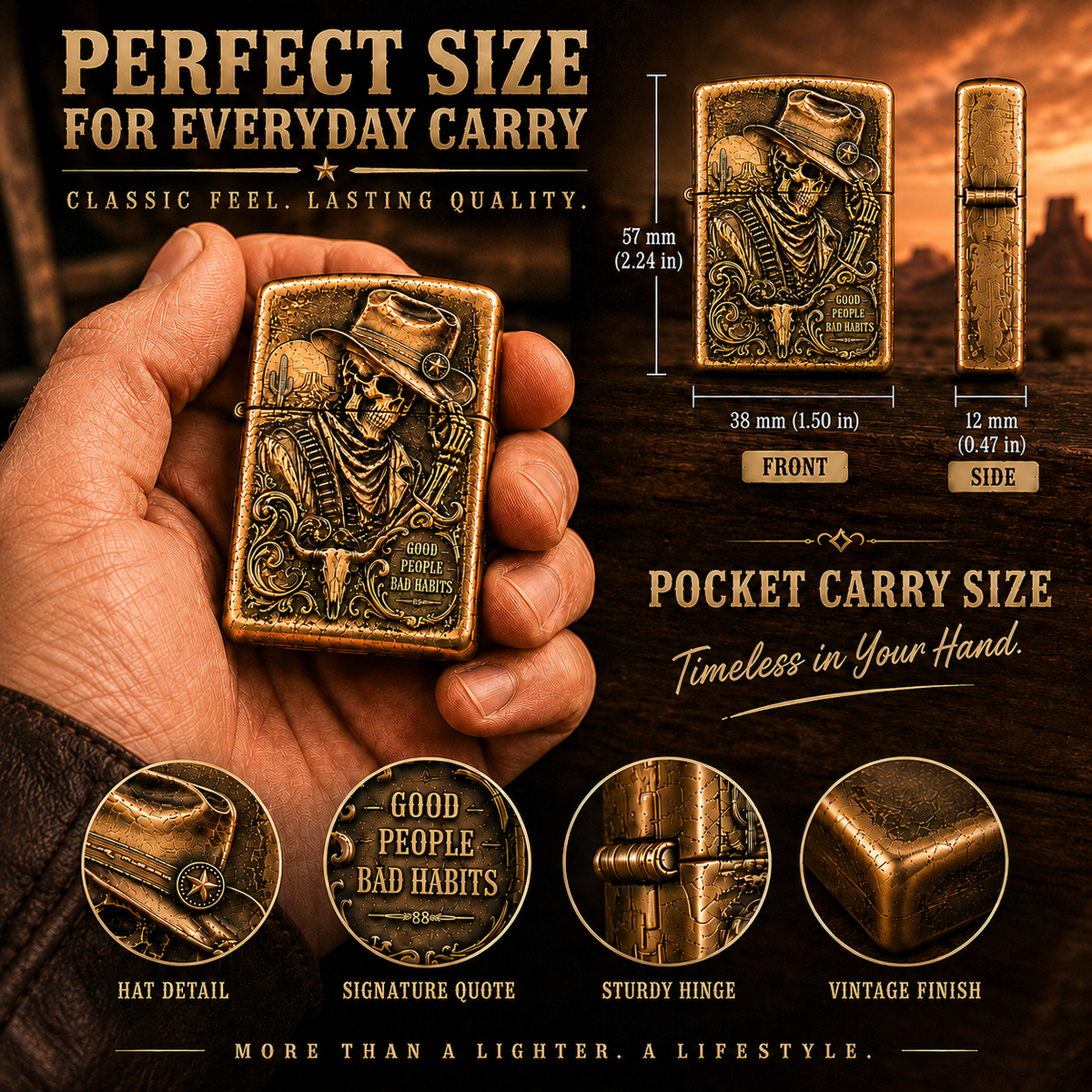 🔥LAST DAY 50% OFF - Skeleton Cowboy | Vintage Collector Lighter