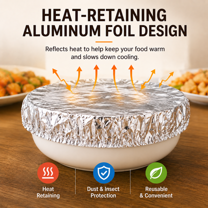 🎁Buy More Get More FREE |GOTLYVO®️ Home dining table & food container aluminum foil heat-retaining cover