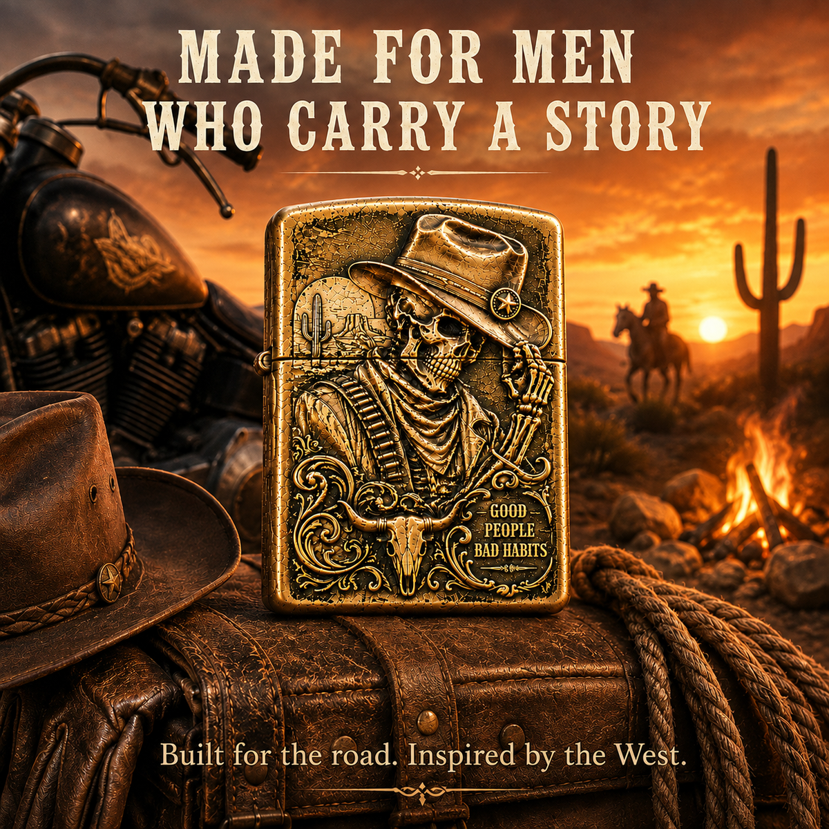 🔥LAST DAY 50% OFF - Skeleton Cowboy | Vintage Collector Lighter