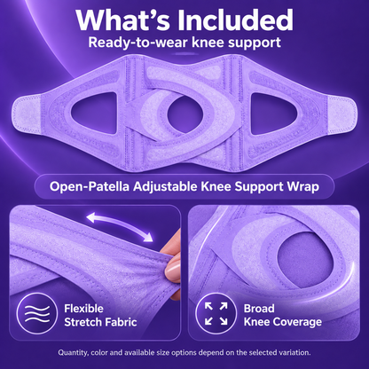 Open-Patella Adjustable Knee Support Wrap