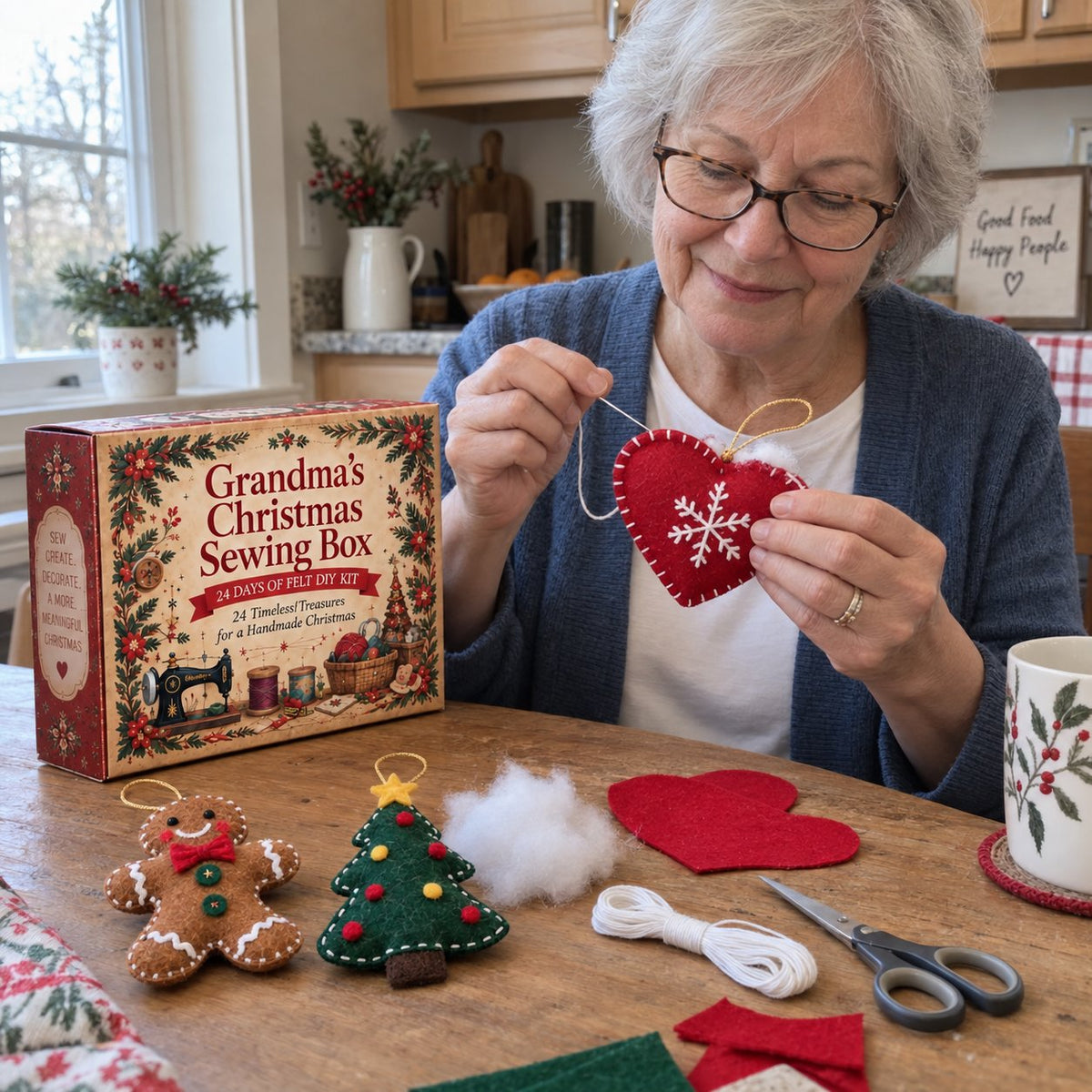 🎄 24 Days of Handmade Christmas — Felt Ornament Sewing Kit