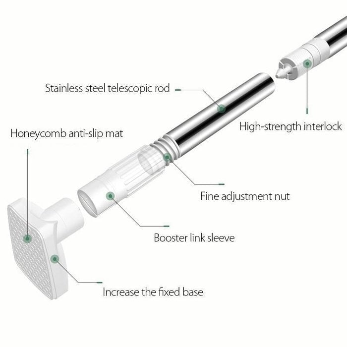 ✨Drill-Free Adjustable Tension Rod, No Damage Wall Mount