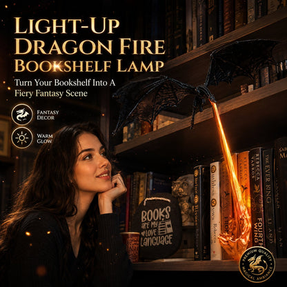 🔥Last Day 50% OFF - 🐉Light-Up Dragon Fire Bookshelf Lamp