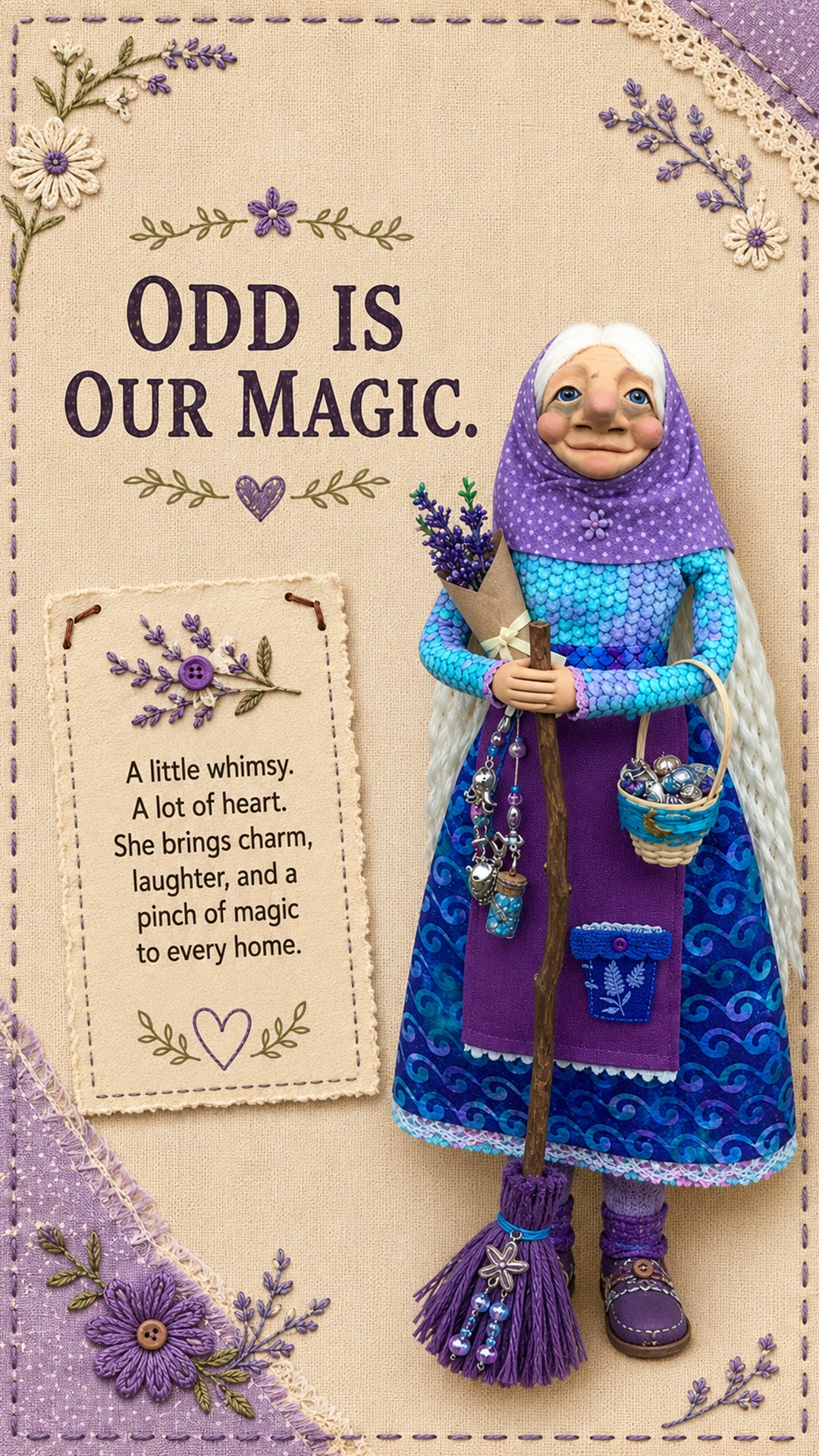 🧙‍♀️ Handmade Kitchen Witch for Good Luck