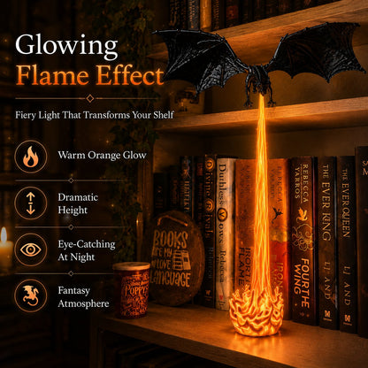 🔥Last Day 50% OFF - 🐉Light-Up Dragon Fire Bookshelf Lamp