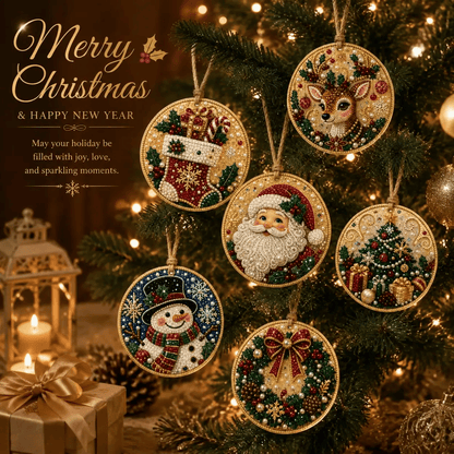 🔥Only $16.99 Last Day Promotion!🎄Christmas DIY Diamond Painting Ornaments Kit (6 PCS)🎅