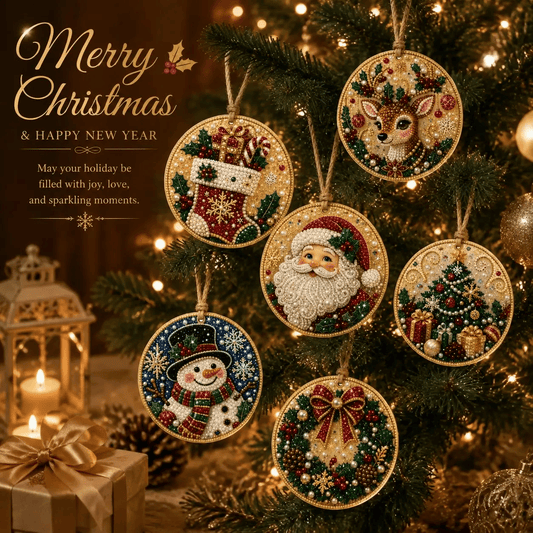 🔥Only $16.99 Last Day Promotion!🎄Christmas DIY Diamond Painting Ornaments Kit (6 PCS)🎅