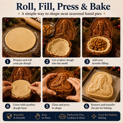 ✝️ Faith & Nativity Christmas Mini Pie Mold Collection | Reusable Embossed Molds for Shaping Detailed Praying Jesus, Nativity Stable and so on Pies🥧✨