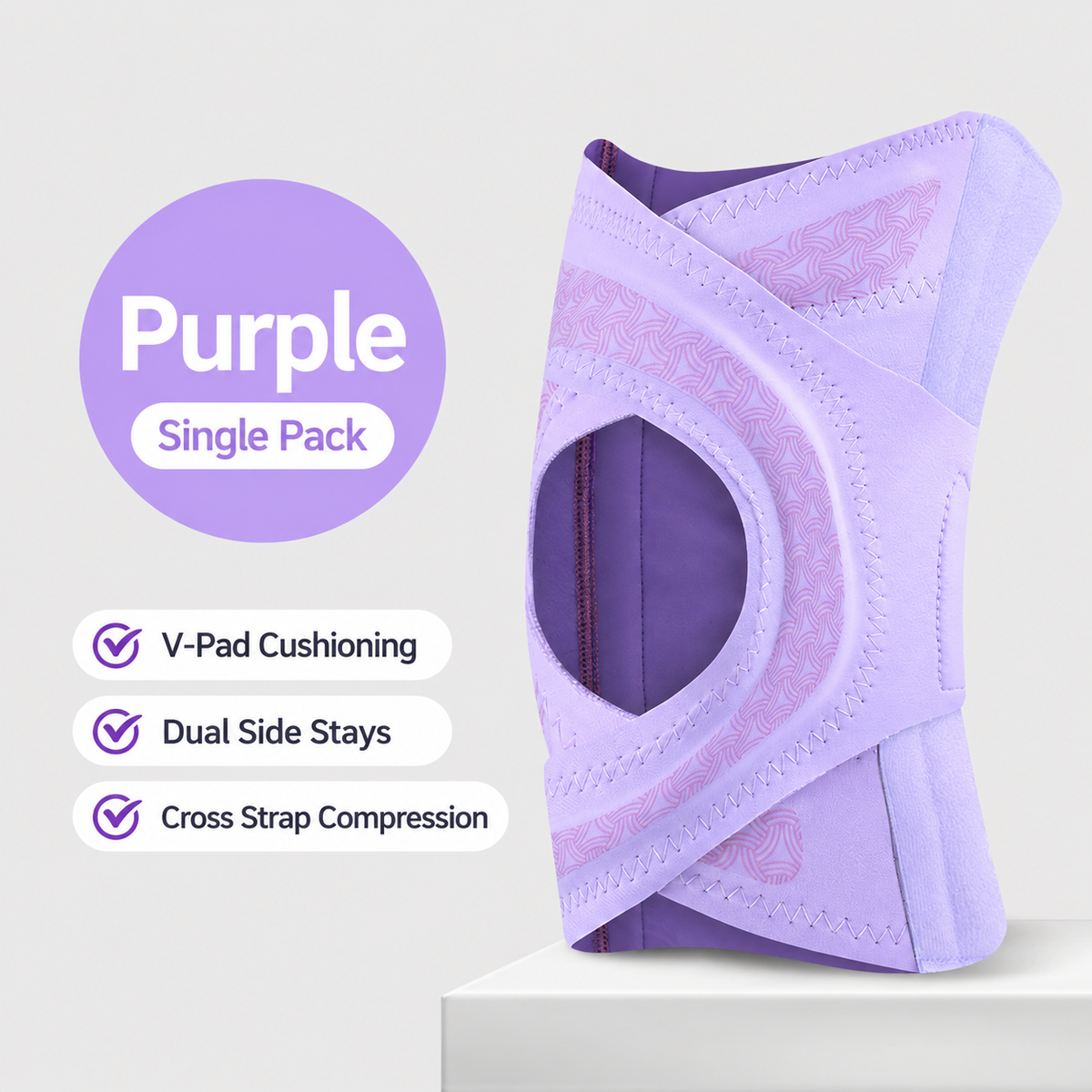Open-Patella Adjustable Knee Support Wrap