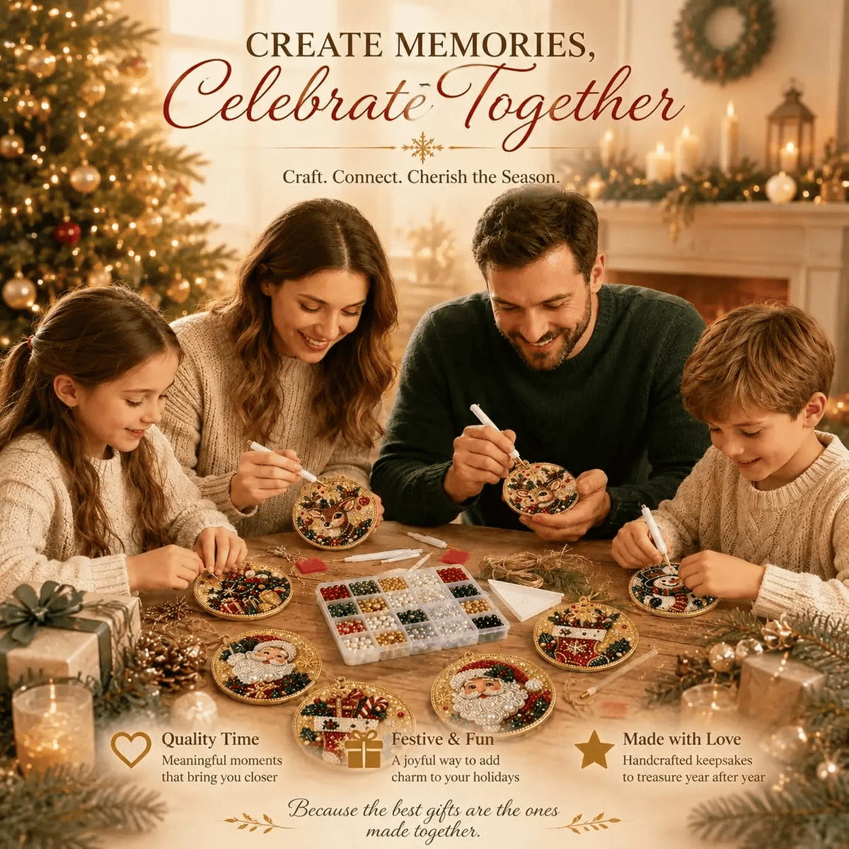 🔥Only $16.99 Last Day Promotion!🎄Christmas DIY Diamond Painting Ornaments Kit (6 PCS)🎅