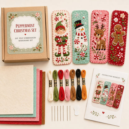 🎄 DIY Felt Embroidery Bookmark Kit