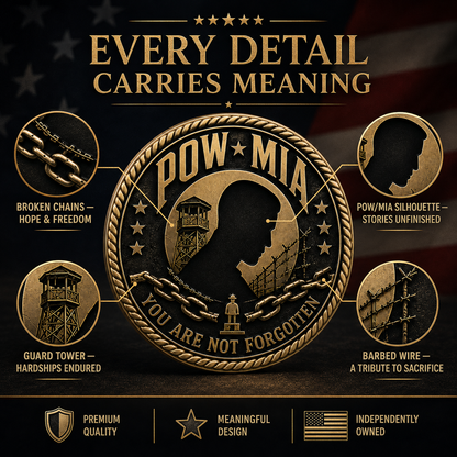 POW MIA Honor Tribute 3D Challenge Coin