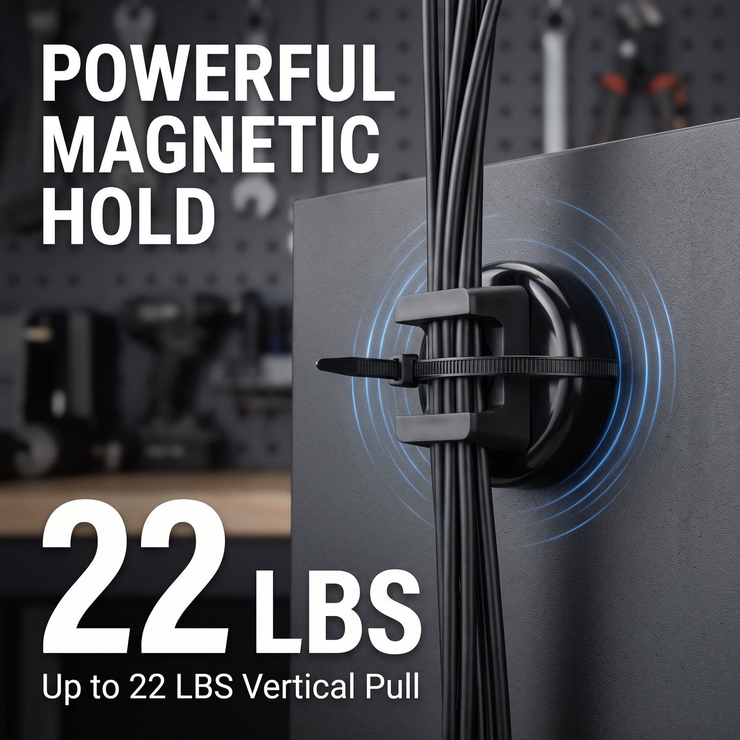 🔥HOT SALE🔥🧲 12 Pack Heavy Duty Magnetic Zip Tie Mounts for Cable Management