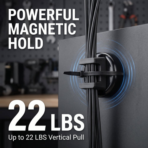 🔥HOT SALE🔥🧲 12 Pack Heavy Duty Magnetic Zip Tie Mounts for Cable Management