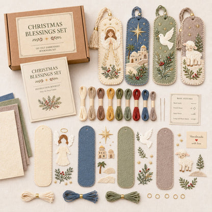 🎄 DIY Felt Embroidery Bookmark Kit