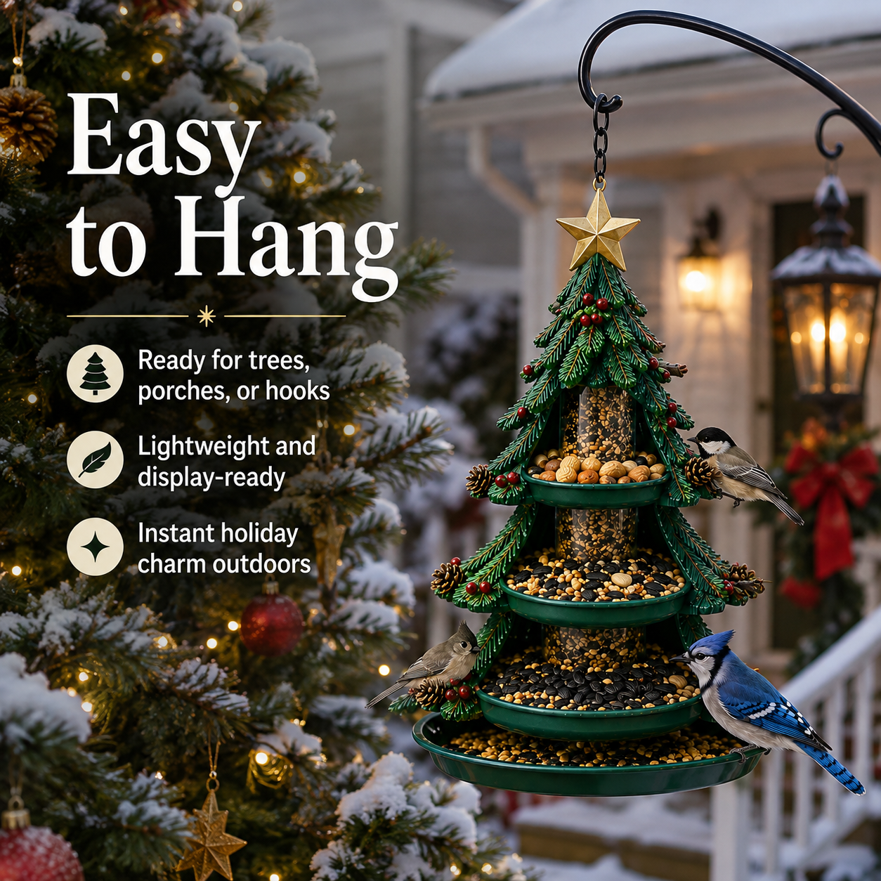🎄 Christmas Bird Feeder Collection – Festive Hanging Garden Feeders for Wild Birds
