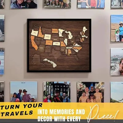 🔥LAST DAY 50% OFF - 🔥USA Wooden Travel Map Puzzle for Adventure Lovers 🔥