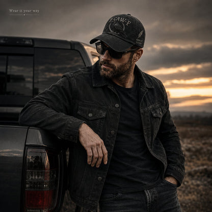 F-CAW-F Midnight Edition Raven Cap – Vintage Washed Embroidered Crow Hat