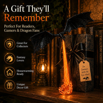 🔥Last Day 50% OFF - 🐉Light-Up Dragon Fire Bookshelf Lamp