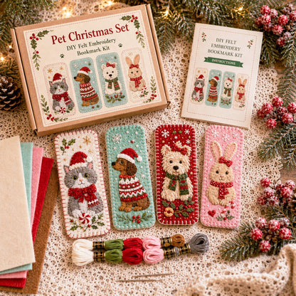 🎄 DIY Felt Embroidery Bookmark Kit