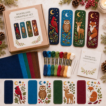🎄 DIY Felt Embroidery Bookmark Kit