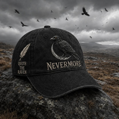 🐦‍⬛🧢 Nevermore Raven Vintage Cap | Gothic Bird Lover Hat