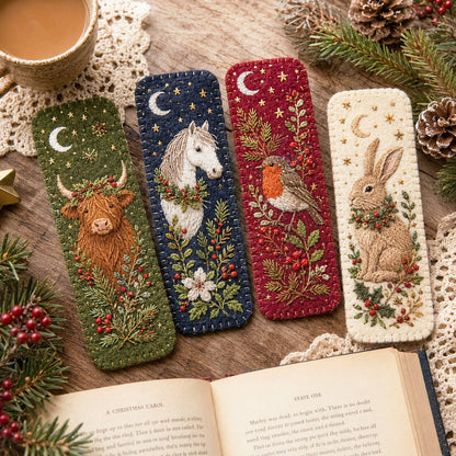 🎄 DIY Felt Embroidery Bookmark Kit