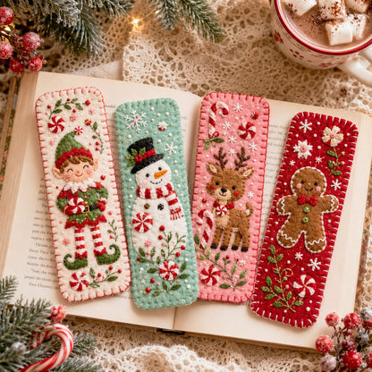 🎄 DIY Felt Embroidery Bookmark Kit