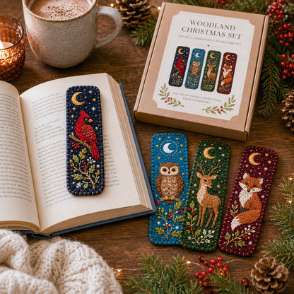 🎄 DIY Felt Embroidery Bookmark Kit