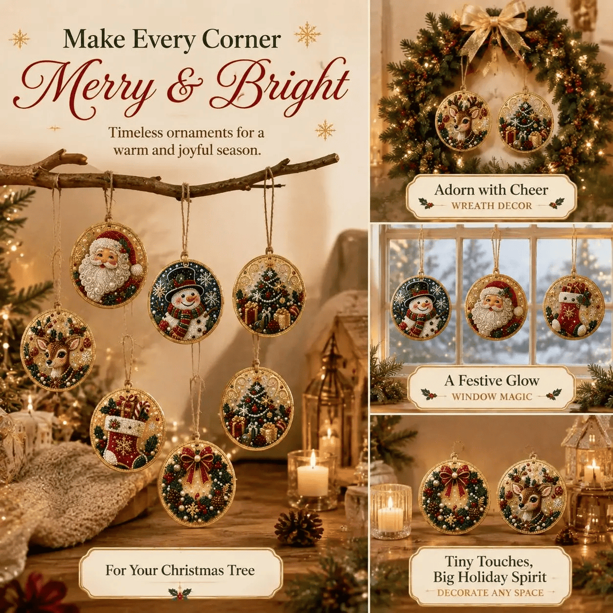 🔥Only $16.99 Last Day Promotion!🎄Christmas DIY Diamond Painting Ornaments Kit (6 PCS)🎅
