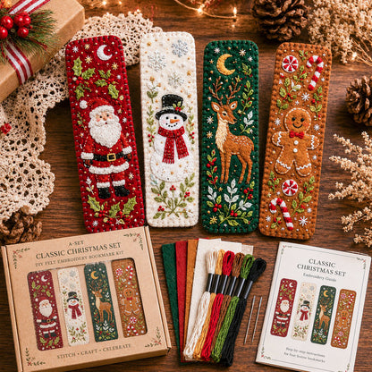 🎄 DIY Felt Embroidery Bookmark Kit