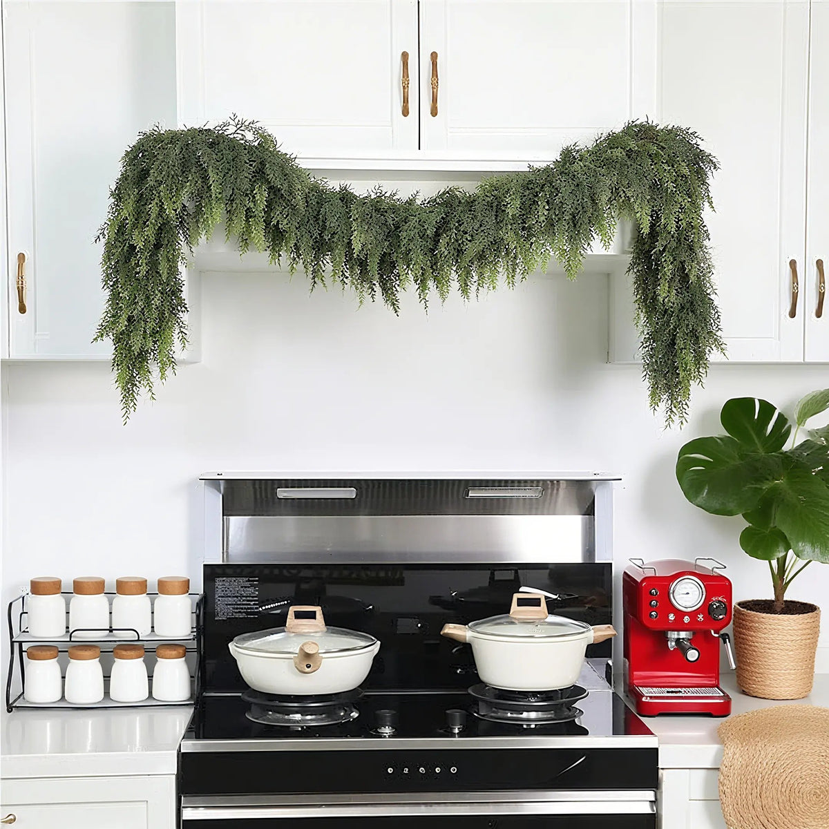 🎄Real Touch Artificial Cedar Garland | Lifelike Winter Pine Greenery for Christmas Mantle, Table & Wall Decor