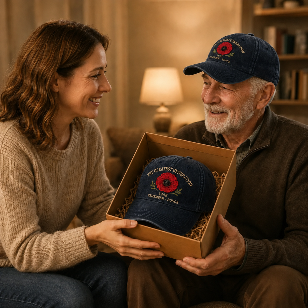 🎁 The Greatest Generation 1945 Memorial Poppy Cap – Remember & Honor