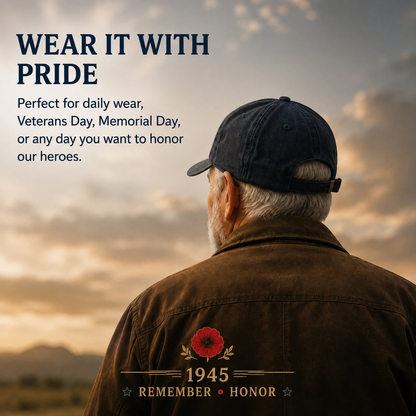 🎁 The Greatest Generation 1945 Memorial Poppy Cap – Remember & Honor