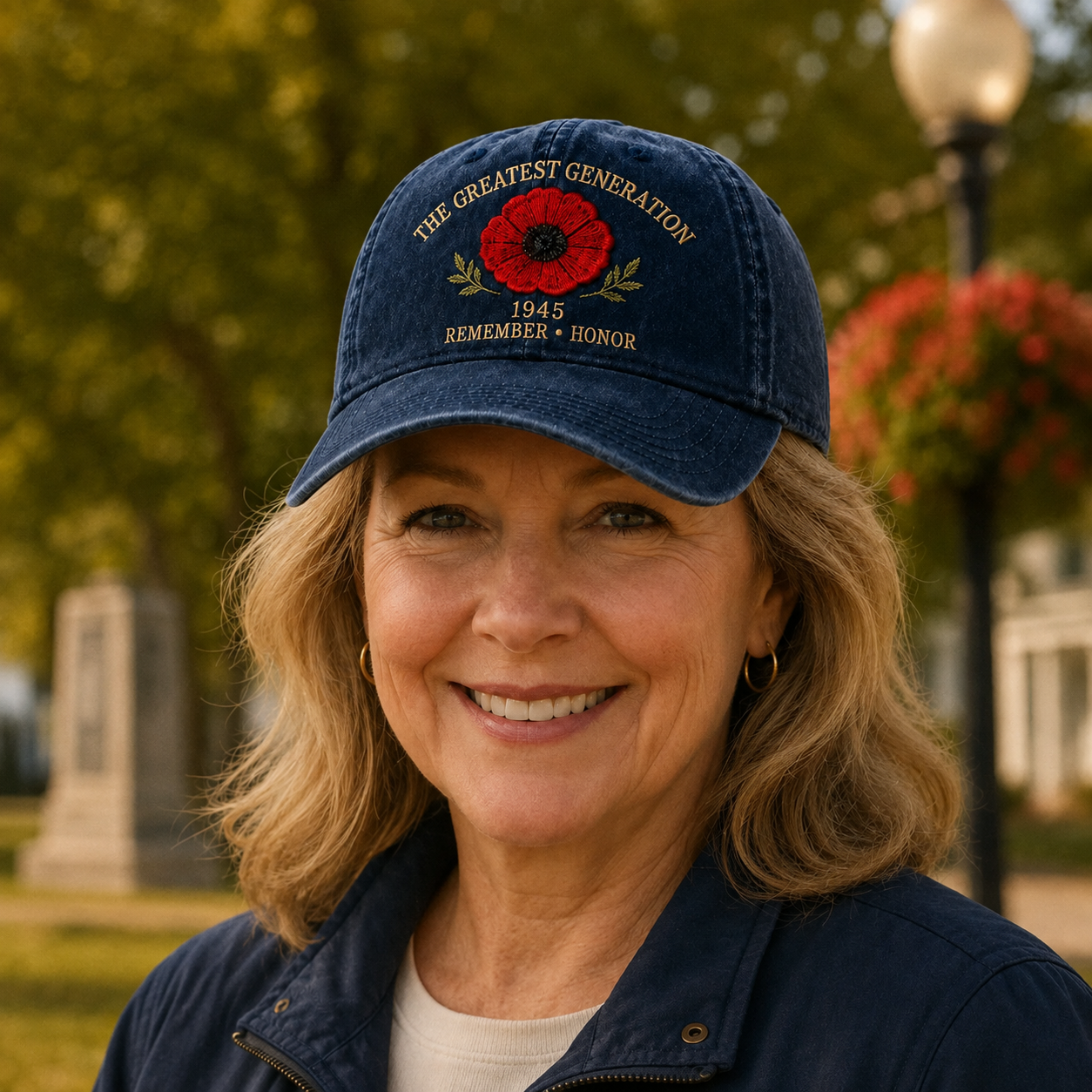 🎁 The Greatest Generation 1945 Memorial Poppy Cap – Remember & Honor