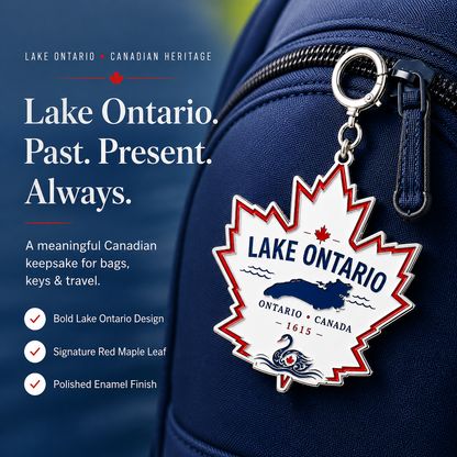 🍁 Lake Ontario Maple Leaf Keychain – Canada Souvenir Bag Charm