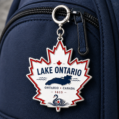 🍁 Lake Ontario Maple Leaf Keychain – Canada Souvenir Bag Charm