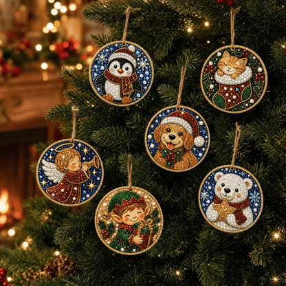 🔥Only $16.99 Last Day Promotion!🎄Christmas DIY Diamond Painting Ornaments Kit (6 PCS)🎅
