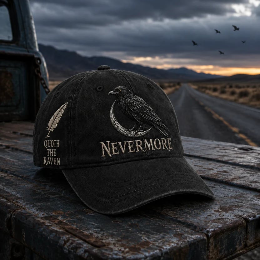 🐦‍⬛🧢 Nevermore Raven Vintage Cap | Gothic Bird Lover Hat
