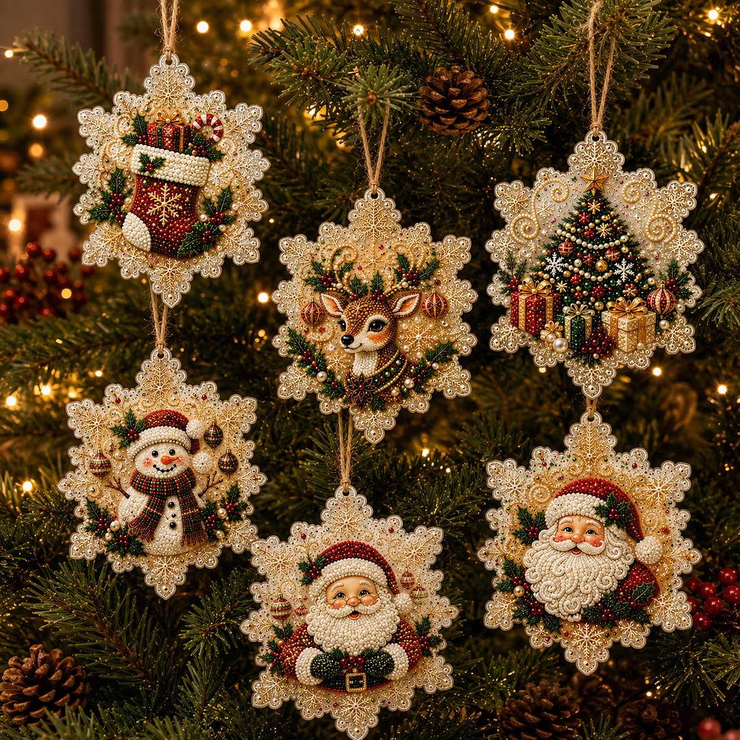 🔥Only $16.99 Last Day Promotion!🎄Christmas DIY Diamond Painting Ornaments Kit (6 PCS)🎅