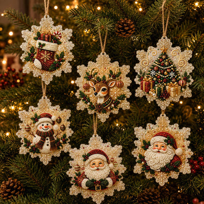 🔥Only $16.99 Last Day Promotion!🎄Christmas DIY Diamond Painting Ornaments Kit (6 PCS)🎅