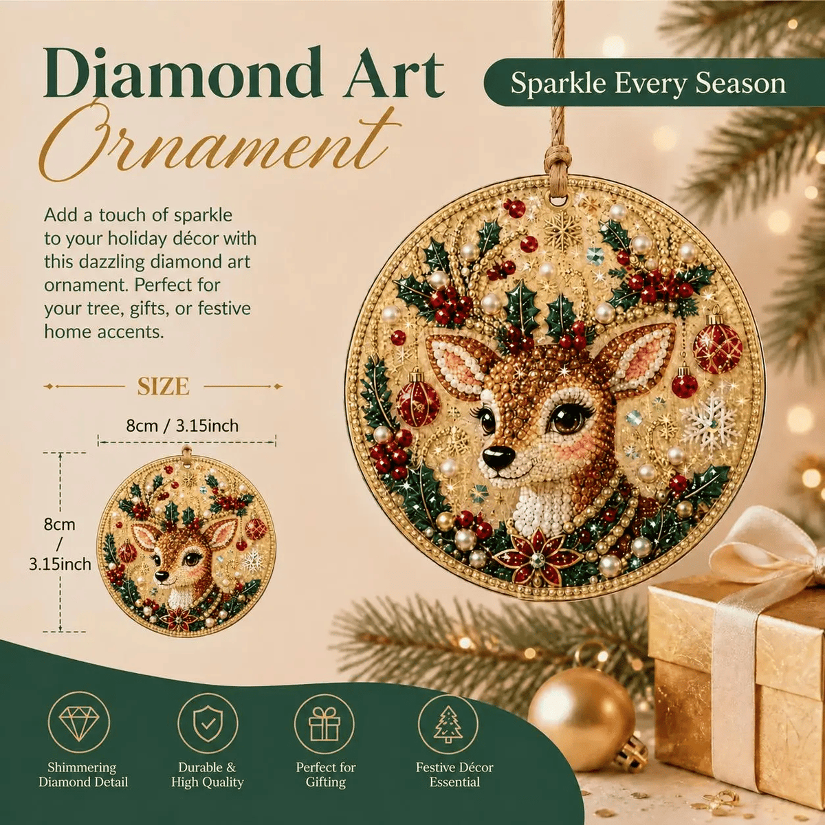 🔥Only $16.99 Last Day Promotion!🎄Christmas DIY Diamond Painting Ornaments Kit (6 PCS)🎅
