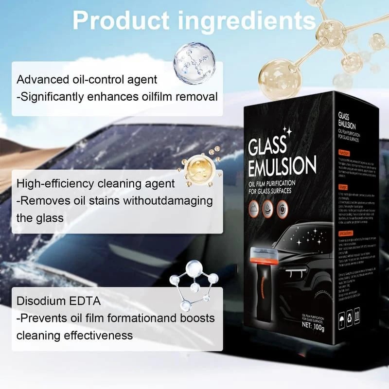 🚗Windshield Oil Film Remover Cream✅Fast Clean Hard Water Marks Restore Clear Driving Vision