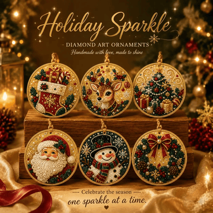 🔥Only $16.99 Last Day Promotion!🎄Christmas DIY Diamond Painting Ornaments Kit (6 PCS)🎅