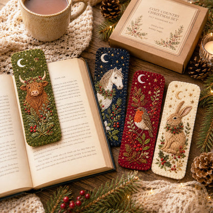 🎄 DIY Felt Embroidery Bookmark Kit