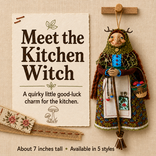 🧙‍♀️ Handmade Kitchen Witch for Good Luck